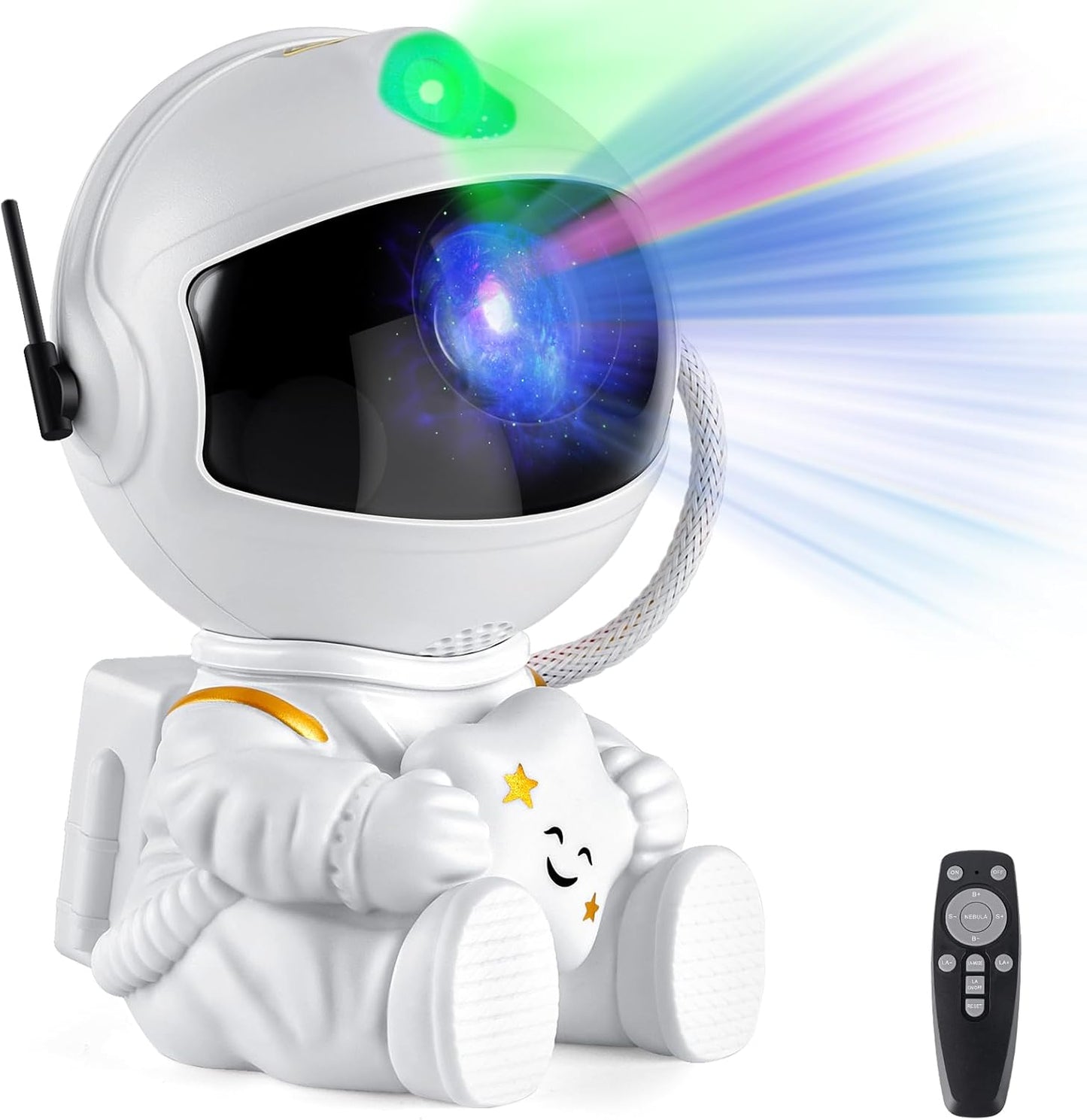 Astronaut Projector，Star Projector Galaxy Light，Night Light for Kids，Light Projector for Bedroom，Starry Nebula Ceiling LED Lamp，With Remote (White1)