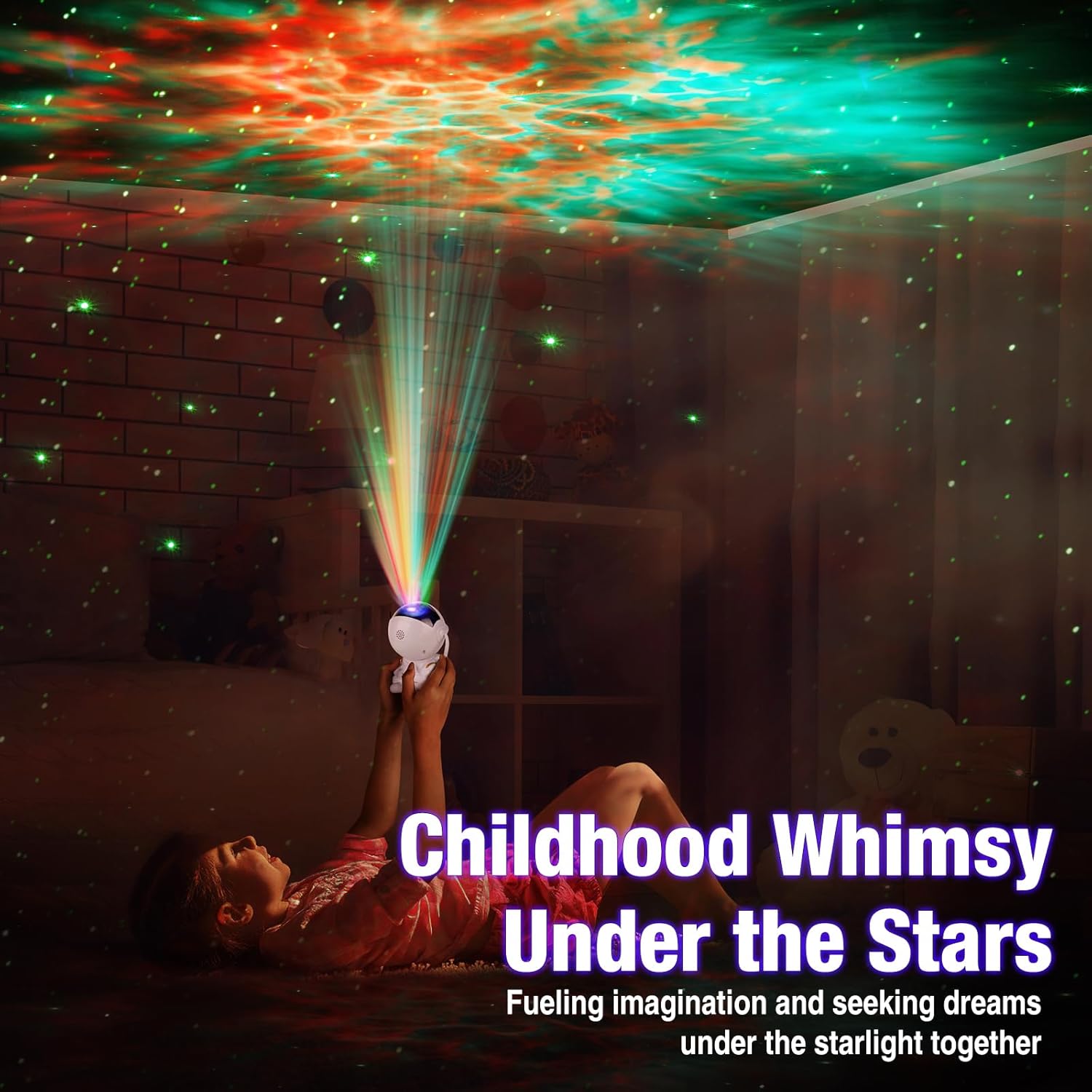 Astronaut Projector，Star Projector Galaxy Light，Night Light for Kids，Light Projector for Bedroom，Starry Nebula Ceiling LED Lamp，With Remote (White1)