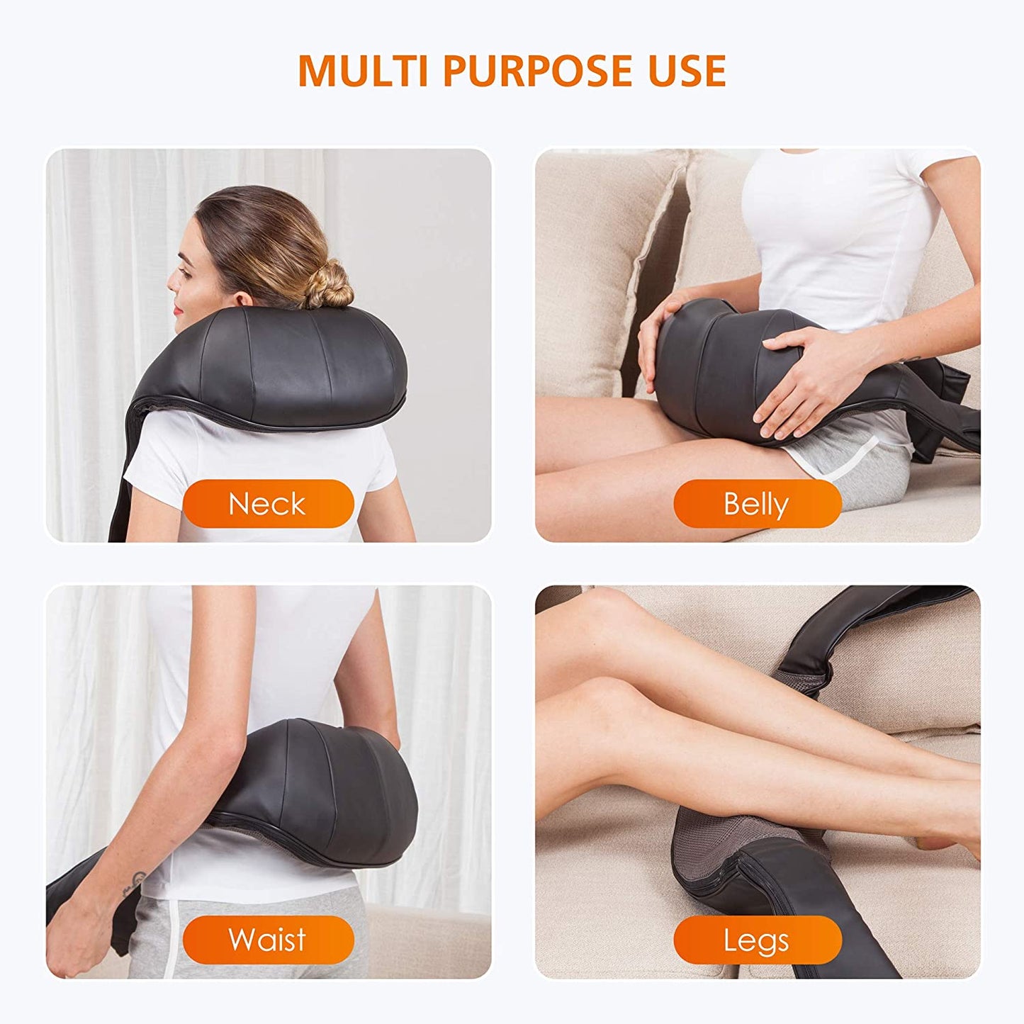 Shiatsu Massager - Heat + Deep Kneading 